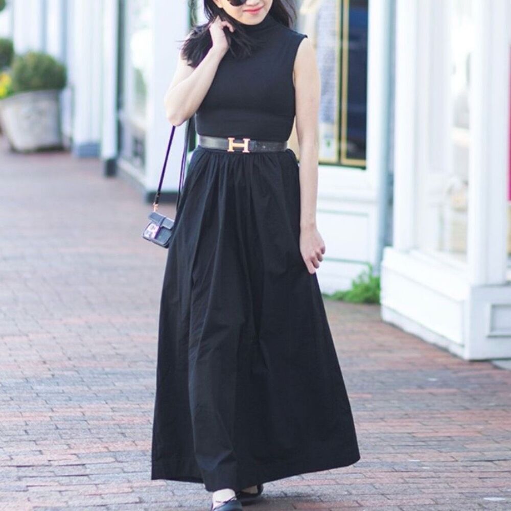 J.Crew Fitted Knit Mockneck Dress with Poplin Skirt - Black Size XS NWT BY263 - Picture 6 of 13